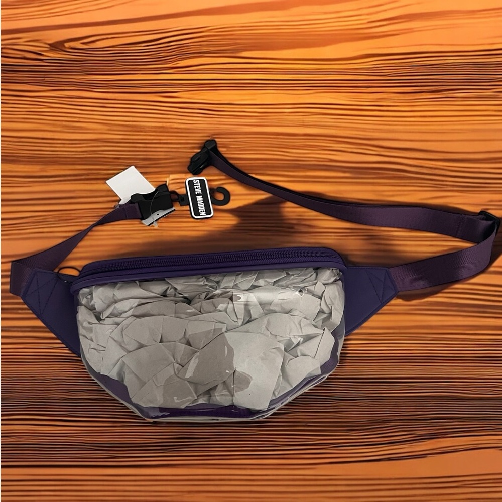 NWT Steve Madden Women's Clear Belt Bag, One Size